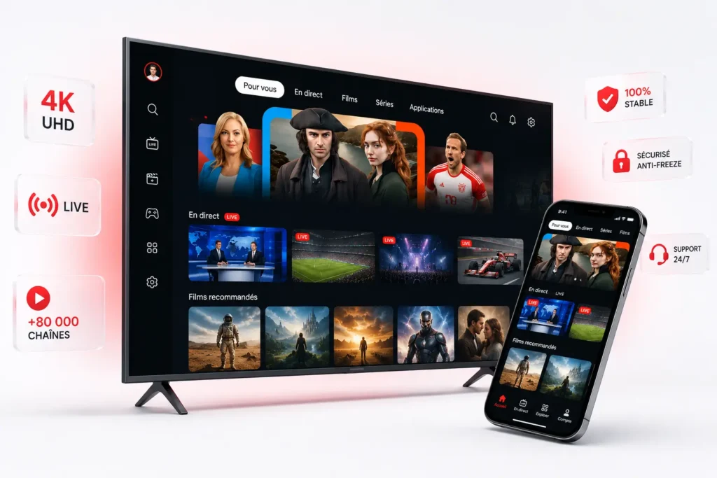 IPTV Subscription UK streaming live TV and movies on Smart TV and smartphone